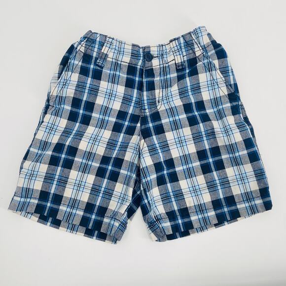 Faded Glory Blue Plaid Adjustable Waist Shorts - Size 5 - Picture 1 of 7